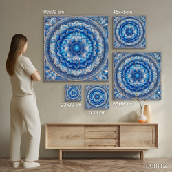 Wooden picture - Blue mandala of hope