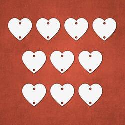 Srdiečka s oceľovým krúžkom - 10 ks | Biela