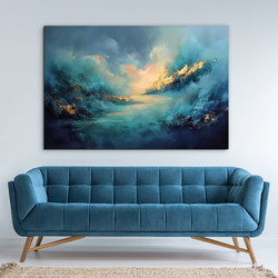 Abstraktný drevený obraz - Zlatý príliv