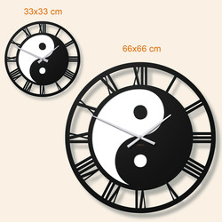 Nástenné hodiny s obrazom Jin jang 