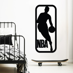Dřevěný obraz - Logo NBA | Černá