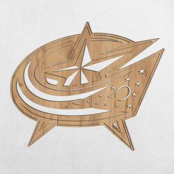 Hokejové logo - Columbus Blue Jackets | Dub zlatý