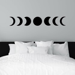 Wooden Sticker - Phases of the Moon | Black