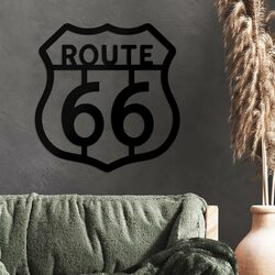Retro obraz na stenu - Route 66 | Čierna