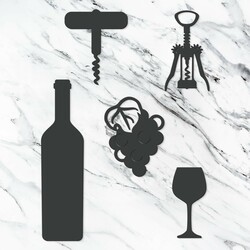 Drevená dekorácia - Víno | Antracitovo-šedá