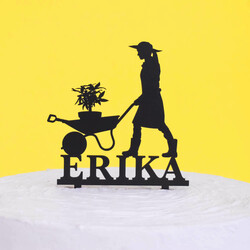 Zápich do torty - Záhradníčka  | Čierna