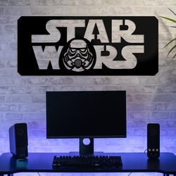 Drevené logo na stenu - Star Wars | Čierna