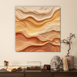 Drevený obraz - Abstraktné oranžové duny