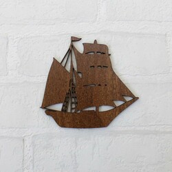 Wooden Wall Sticker - Ship | Walnut