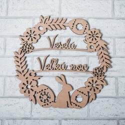 Drevený veľkonočný veniec na dvere  | Buková preglejka