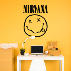 Dřevěný obraz - Logo Nirvana | Černá