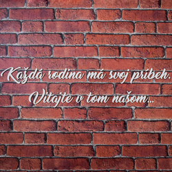 3d Nápis z dreva na stenu - Vitajte v našom príbehu | Biela