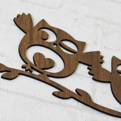 Levný doplněk do pokoje - Milé sovy | Ořech