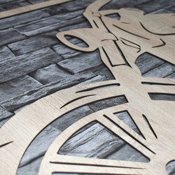 Wooden Wall Art - Chopper Motorcycle | Oak Sonoma