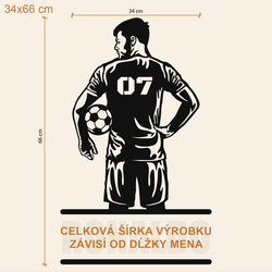 Futbalový darček pre chlapca - Obraz s menom | 34x66 cm
