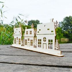 Vianočné domčeky - drevená dekorácia | Topoľová preglejka