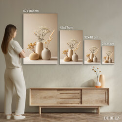 Minimalistický drevený obraz - Vázy
