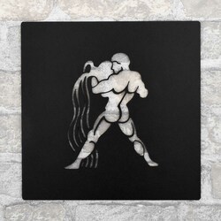 Fa dekoráció - Vízöntő | Fekete