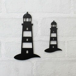 3D Wooden Lighthouse on the Wall | Black