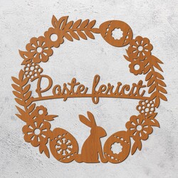 Coroniță pentru ușă - Paște fericit | Fag