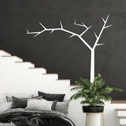 Dřevěná samolepka na zeď - Strom | Bílá
