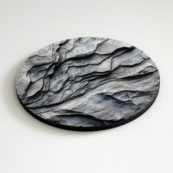 Round wooden picture - Rock