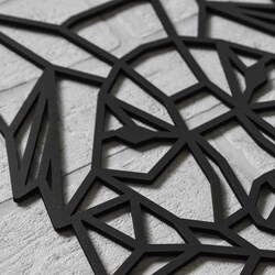 Industrial Wall Art - Polygonal Wolf | Black