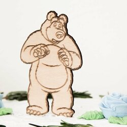 Drevená postavička na tortu - Máša a medveď 2