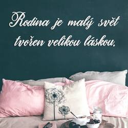 Dřevěný citát o rodině a lásce  | Bílá
