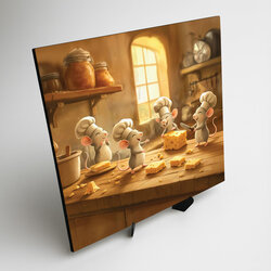 Children's wooden picture - Mice in the kitchen