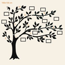 Fából készült családfa a fényképekhez | 150x135 cm