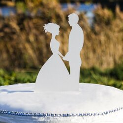 Svadobný zápich do torty - Manželský pár s vlastným textom