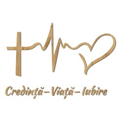 Autocolant de perete - Credință, Viață, Iubire | Stejar auriu