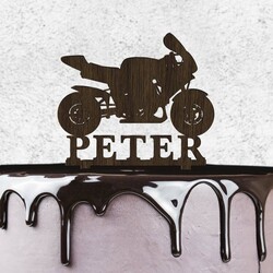 Zápich na tortu aj s vlastným textom - Motorka | Wenge