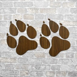 Drevené nálepky - Stopy vlka | Orech