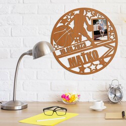 Gift for a Basketball Player - Photo Frame with Name | Cherry