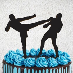 Drevené figúrky na tortu - Bojové umenie | Čierna