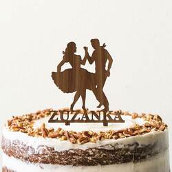 Drevený zápich na tortu - Ľudové tance | Orech