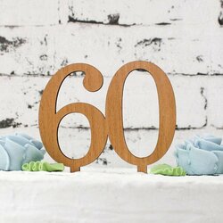 Drevený zápich do torty k 60. narodeninám  | Buk