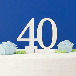  Čislica do torty z dreva 40  | Biela