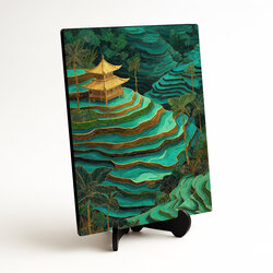 Drevený obraz - Ryžové terasy