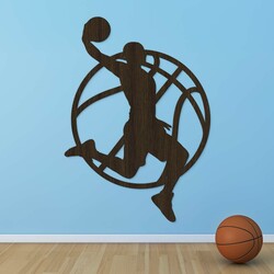 Gift for a Basketball Player - Wooden Wall Sticker | Wenge