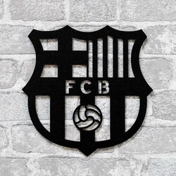 Wooden Club Logo - FC Barcelona | Black