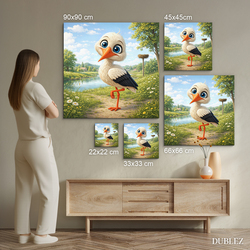 Farebný obraz na stenu pre deti - Bocian