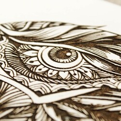 3D Wooden Engraved Wall Art - Eagle | White