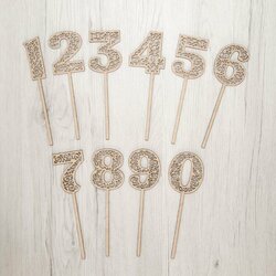 Dekorácia na tortu - Drevené číslice | Buková preglejka