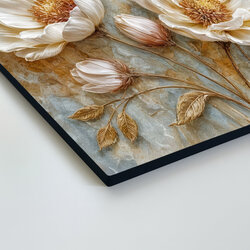 Drevený obraz na stenu - Zlaté pivónie