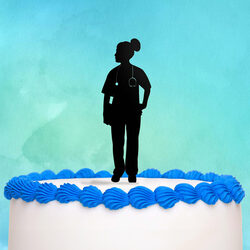 Zápich do torty s menom - Sestrička/Lekárka | Čierna