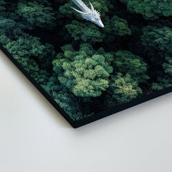 Barevný obraz na dřevě - Bílý drak