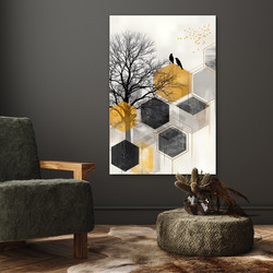 Moderní obraz strom a ptáci - Geomtrix
